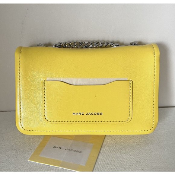 New Marc Jacobs The Glam Shot Mini Flap Crossbody bag Smooth Leather Golden Kiwi - Picture 6 of 6